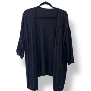 Women’s Elbow Sleeve Black Cardigan